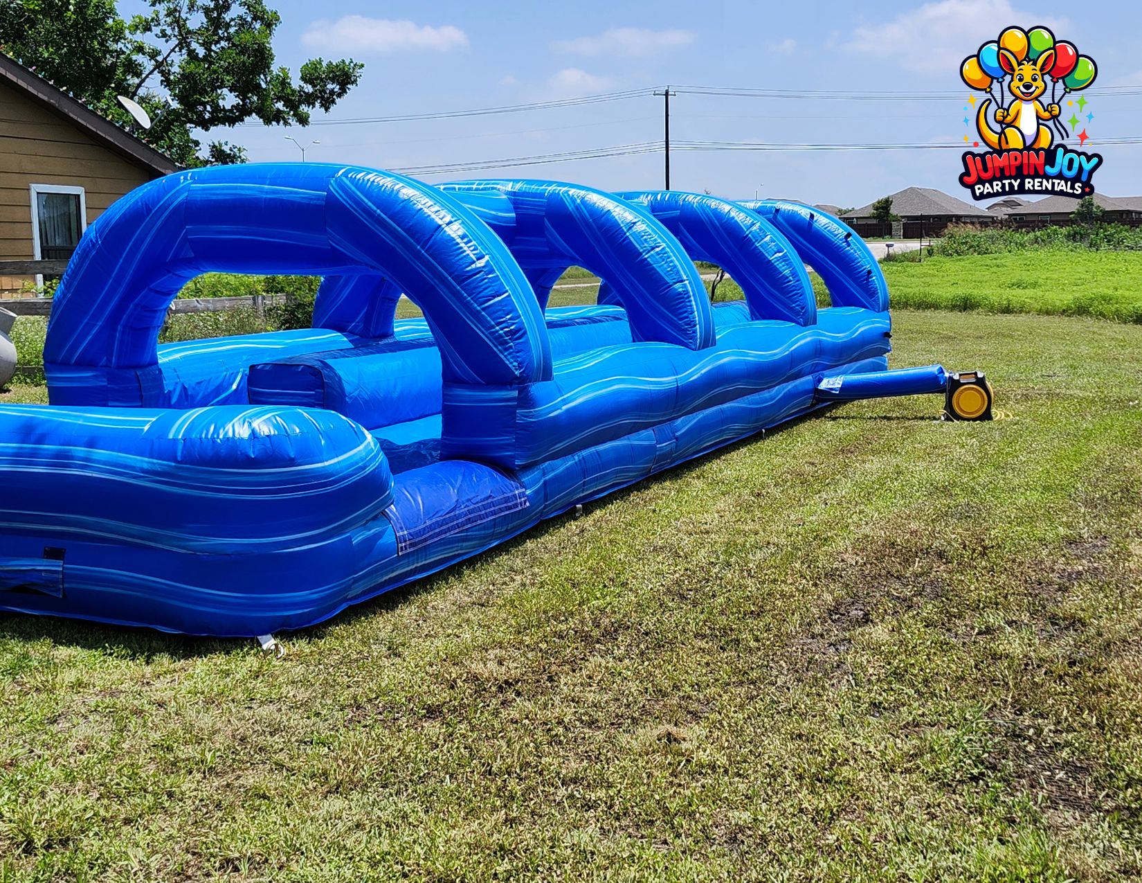 37ft Double Lane Slip N Slide Splash Pool — Jumpin Joy Party Rentals Pflugerville TX
